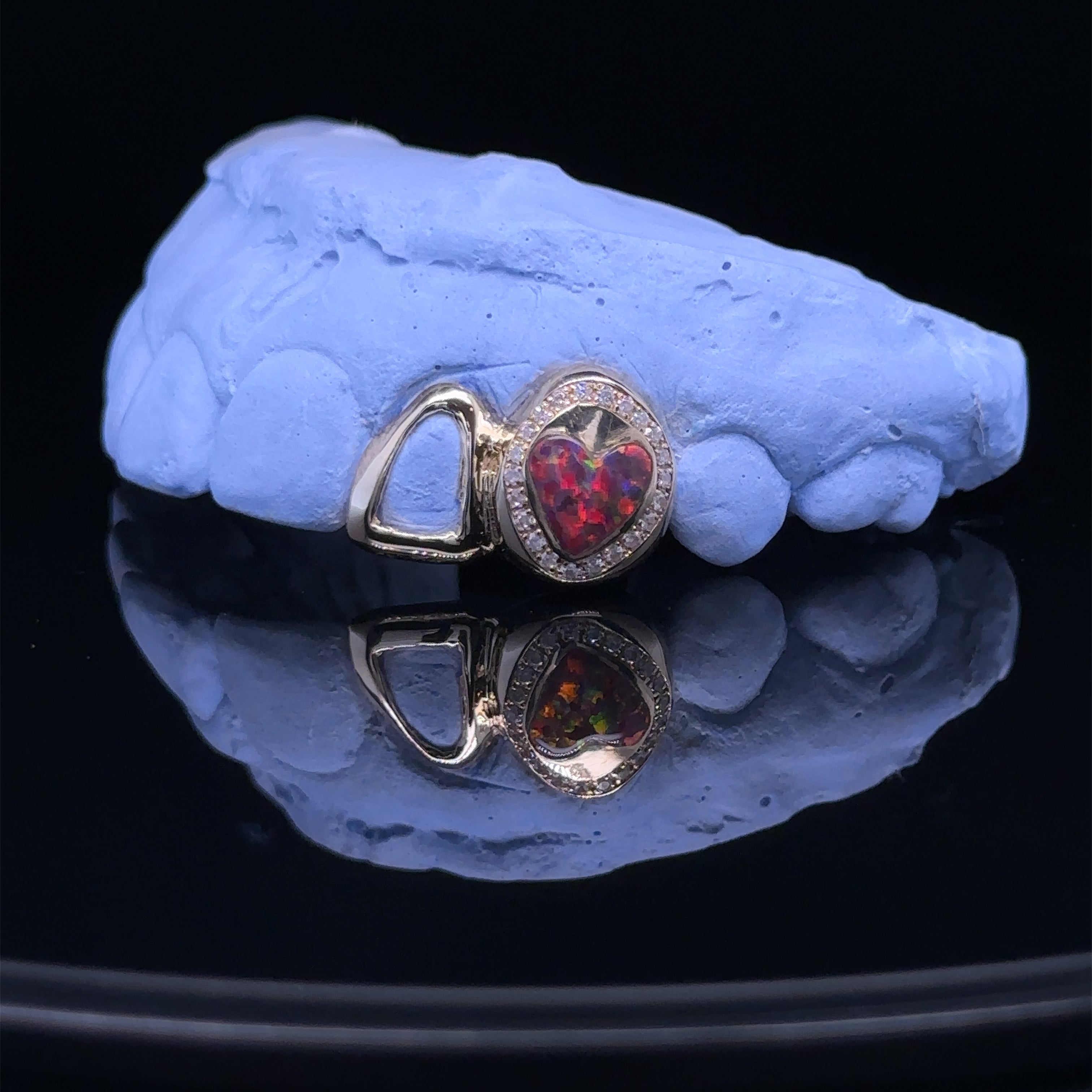 Red Opal Heart Grillz