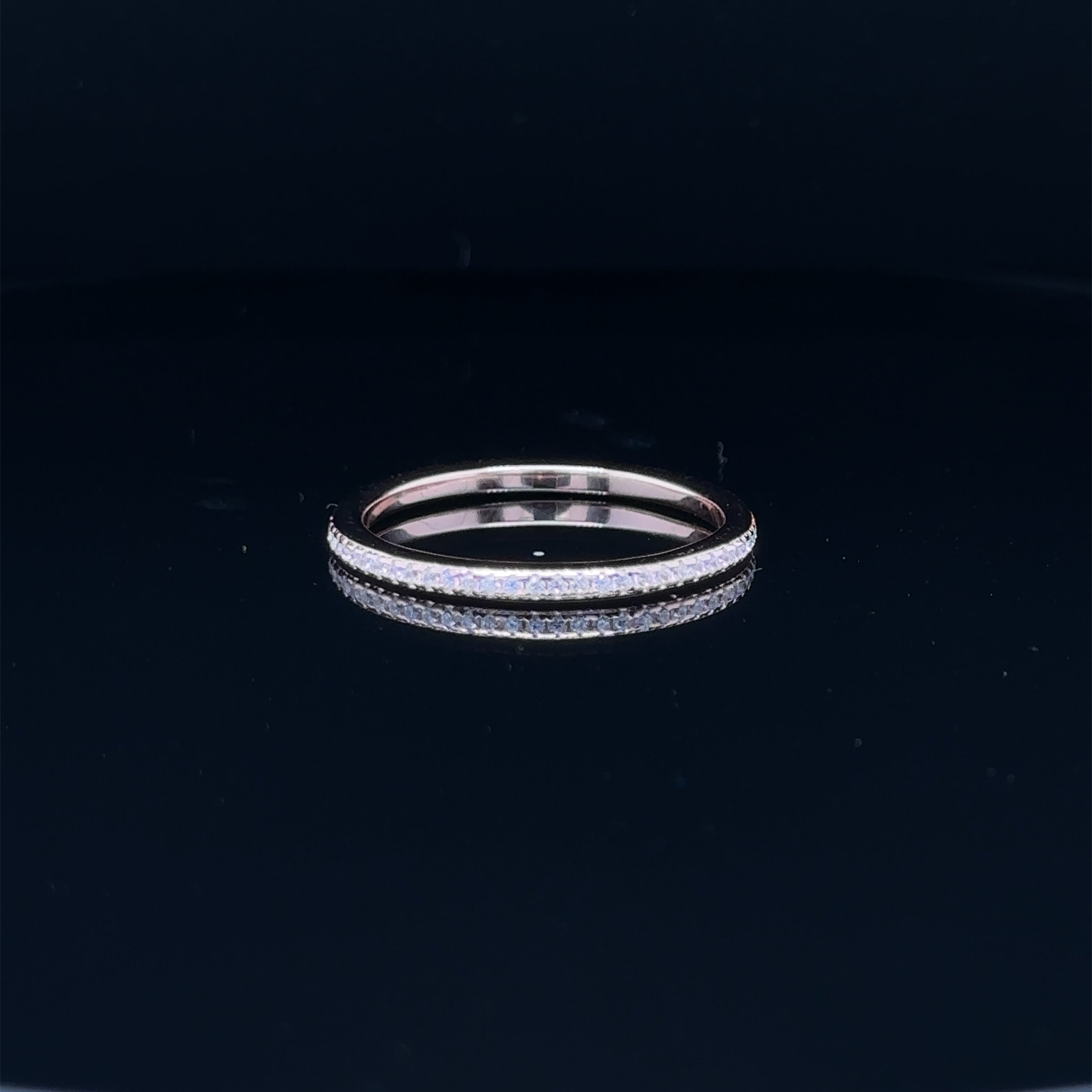 Thin Pavé Stack Band