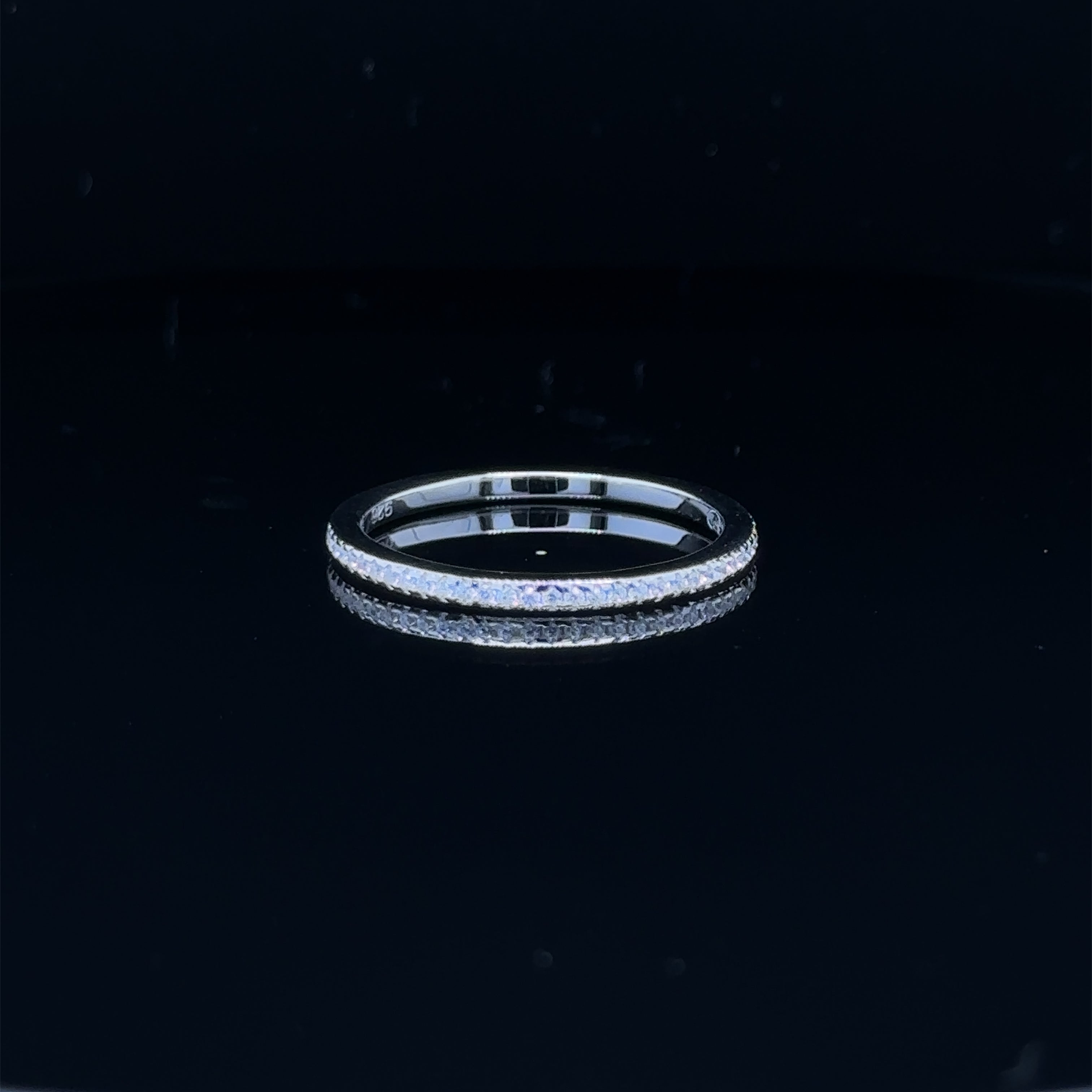 Thin Pavé Stack Band